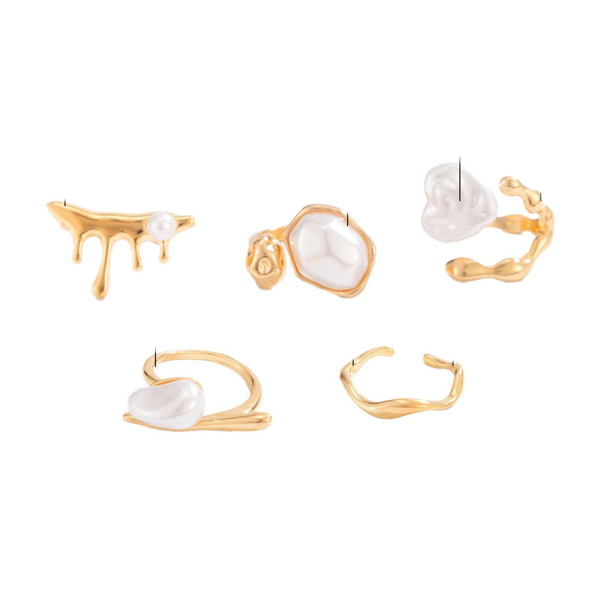 Anello da donna in lega placcata con texture geometrica irregolare