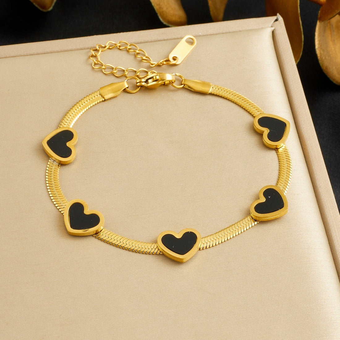 Minimalist Gold Plated Heart Curb Chain Bracelet for Women