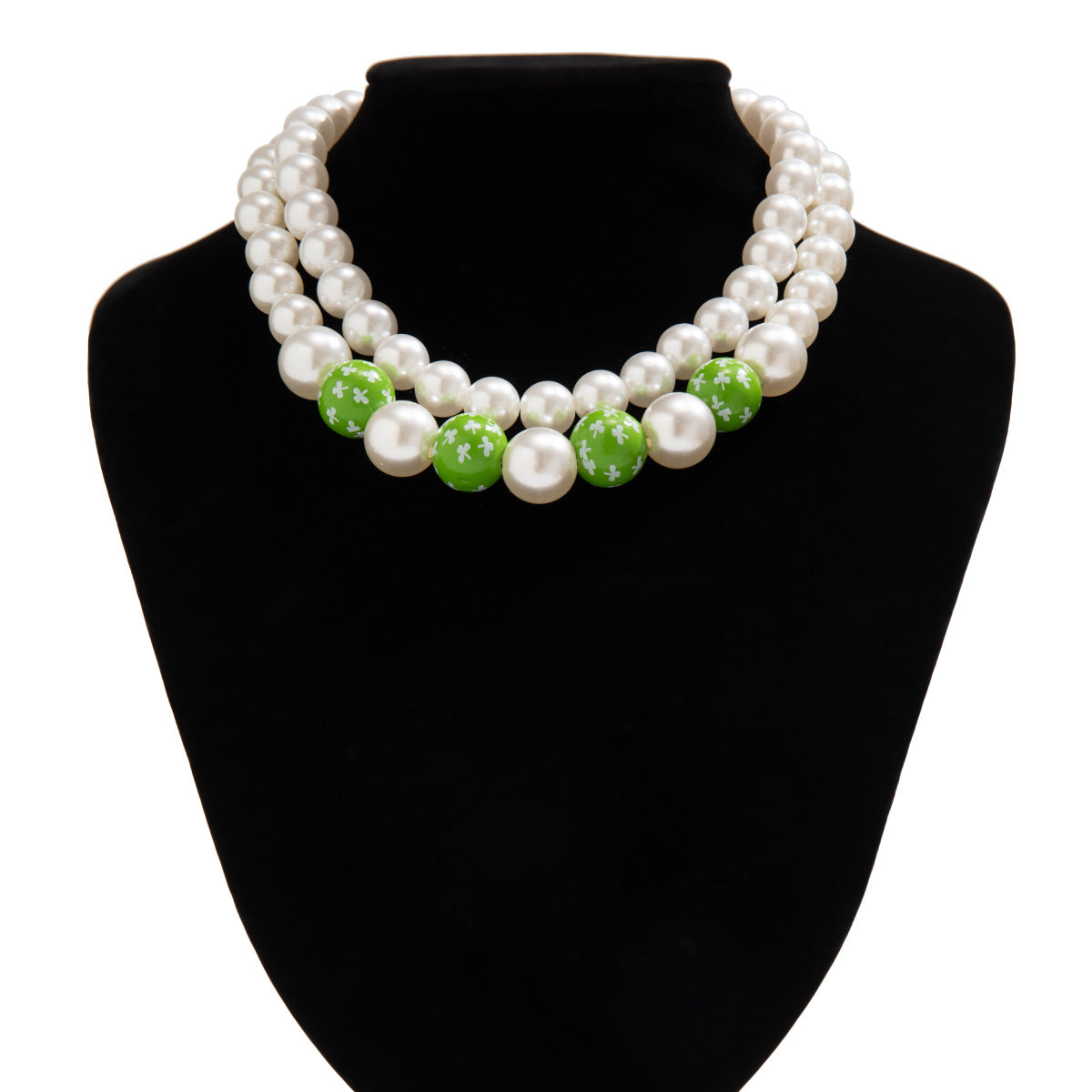 Minimalist Love Letter Pendant Necklace with Imitation Pearl Beads on Pearl Chain for Women