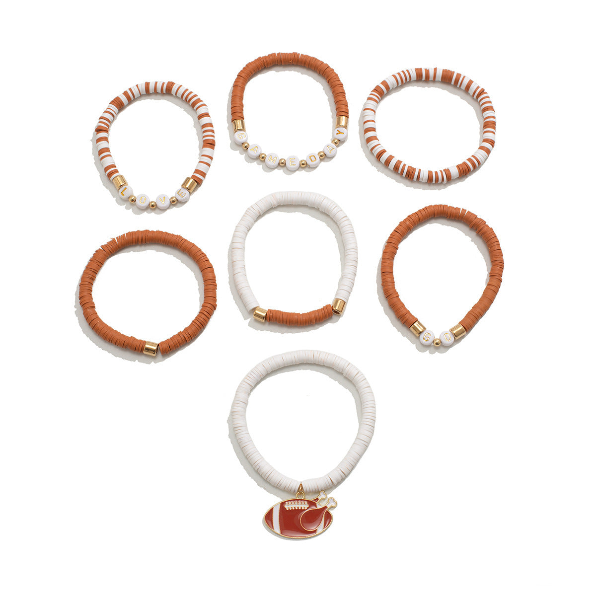 Personalized Letter Shape Acrylic and Polymer Clay Pendant Bracelet Set with Enamel Finish for Women