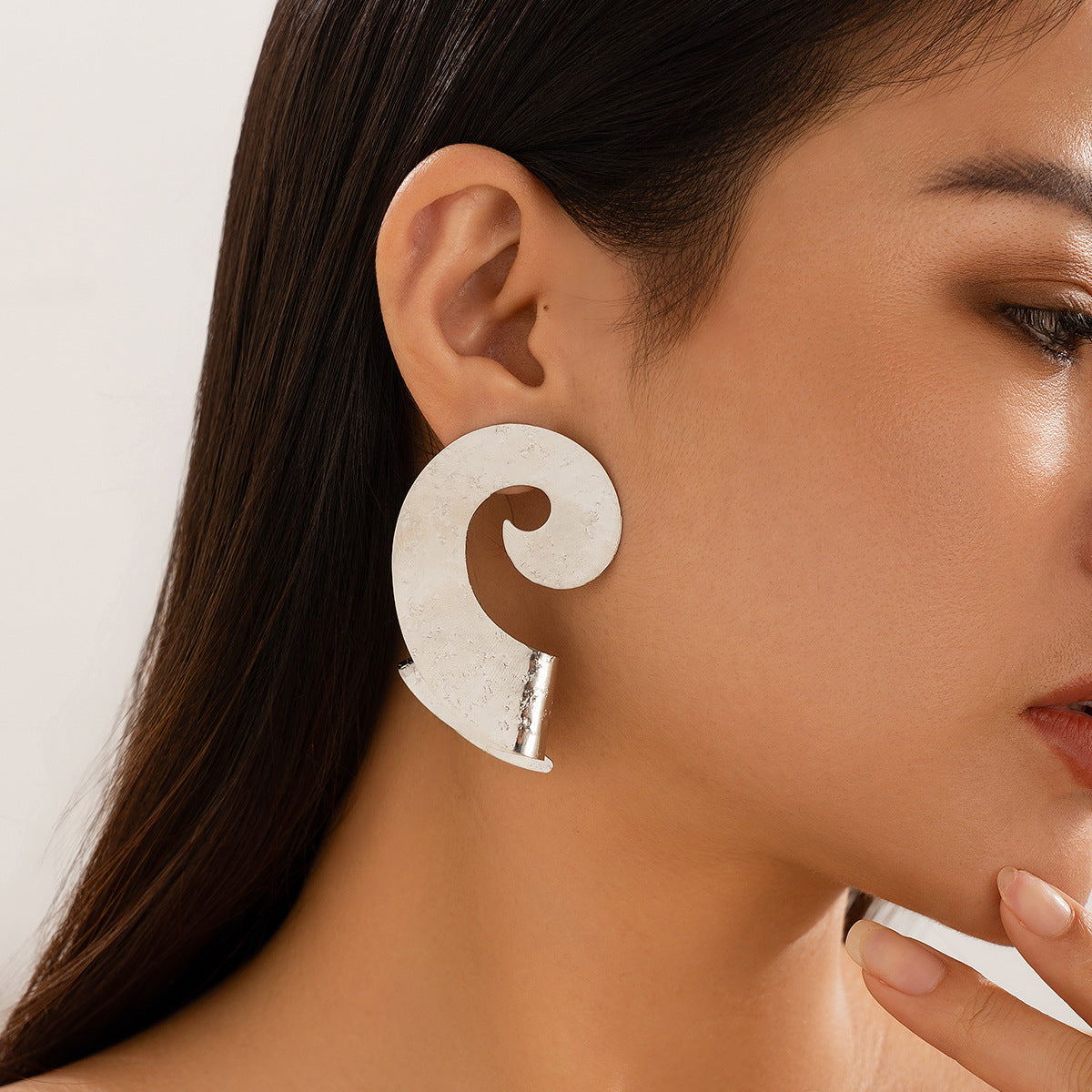 Streetwear Geometric Irregular Plated Iron Earrings for Women