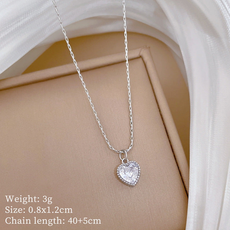Collar Minimalista de Acero de Titanio Chapado en Oro con Diseño de Corazón, Cadena Irregular para Mujer y Hombre