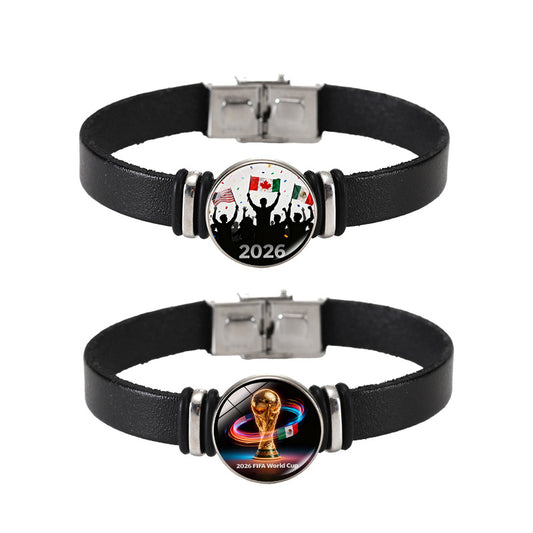 Pulsera de cuero chapada geométrica Brazalete de moda unisex