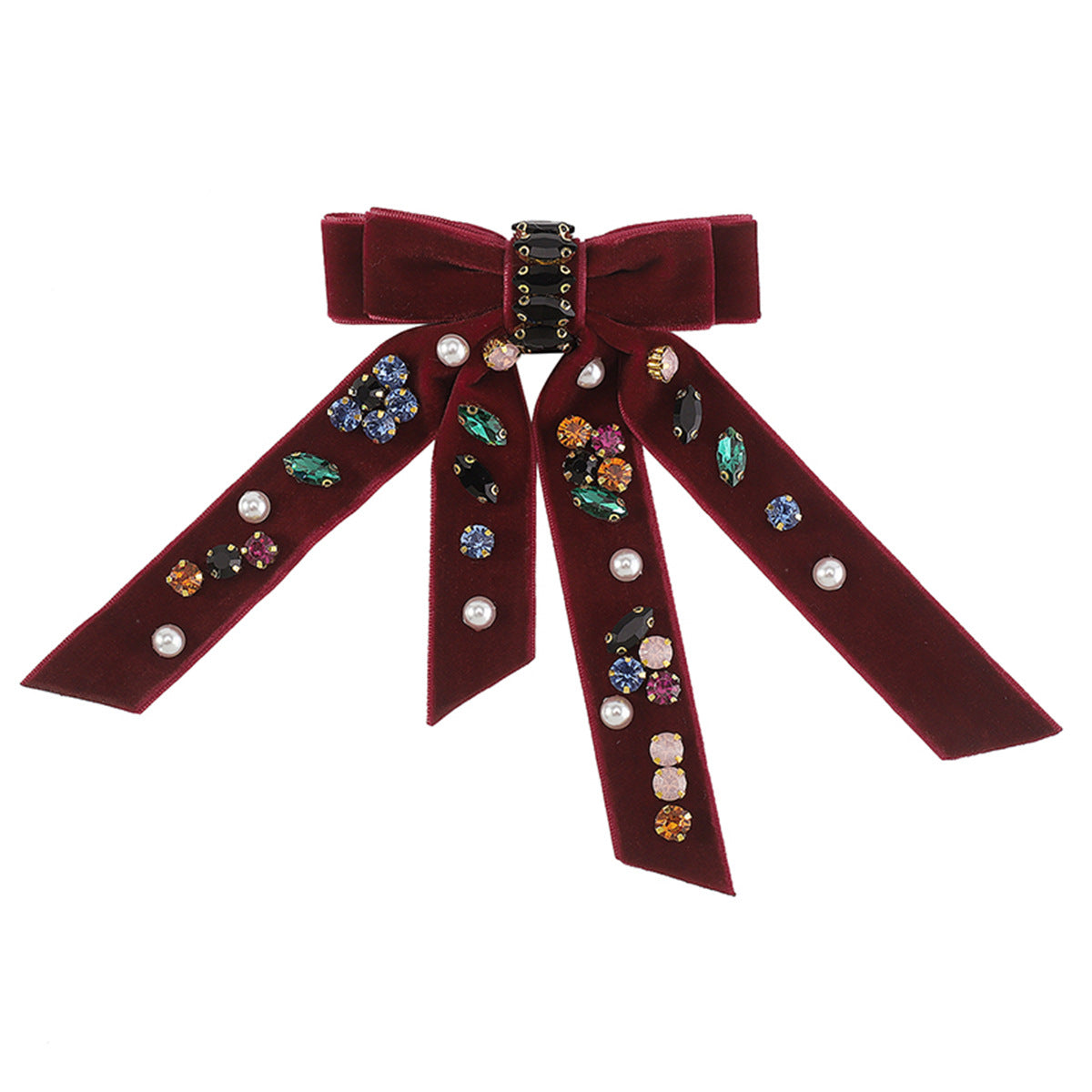 Pinza para el pelo de primavera de terciopelo y diamantes de imitación con forma de mariposa para mujer - Diseño geométrico, hecha a mano, estilo dulce y moderno, tendencia individual