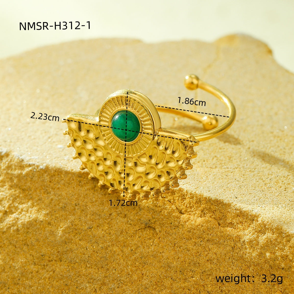 Anello da donna in acciaio inossidabile geometrico minimalista vintage con finitura placcata