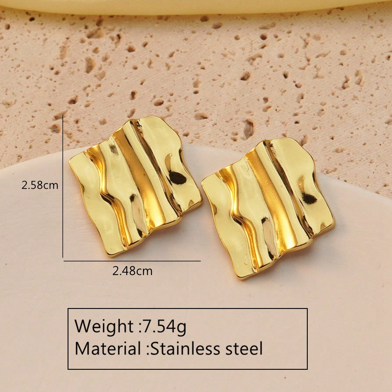 Elegant Gold Plated Stainless Steel Leaf Earrings for Women