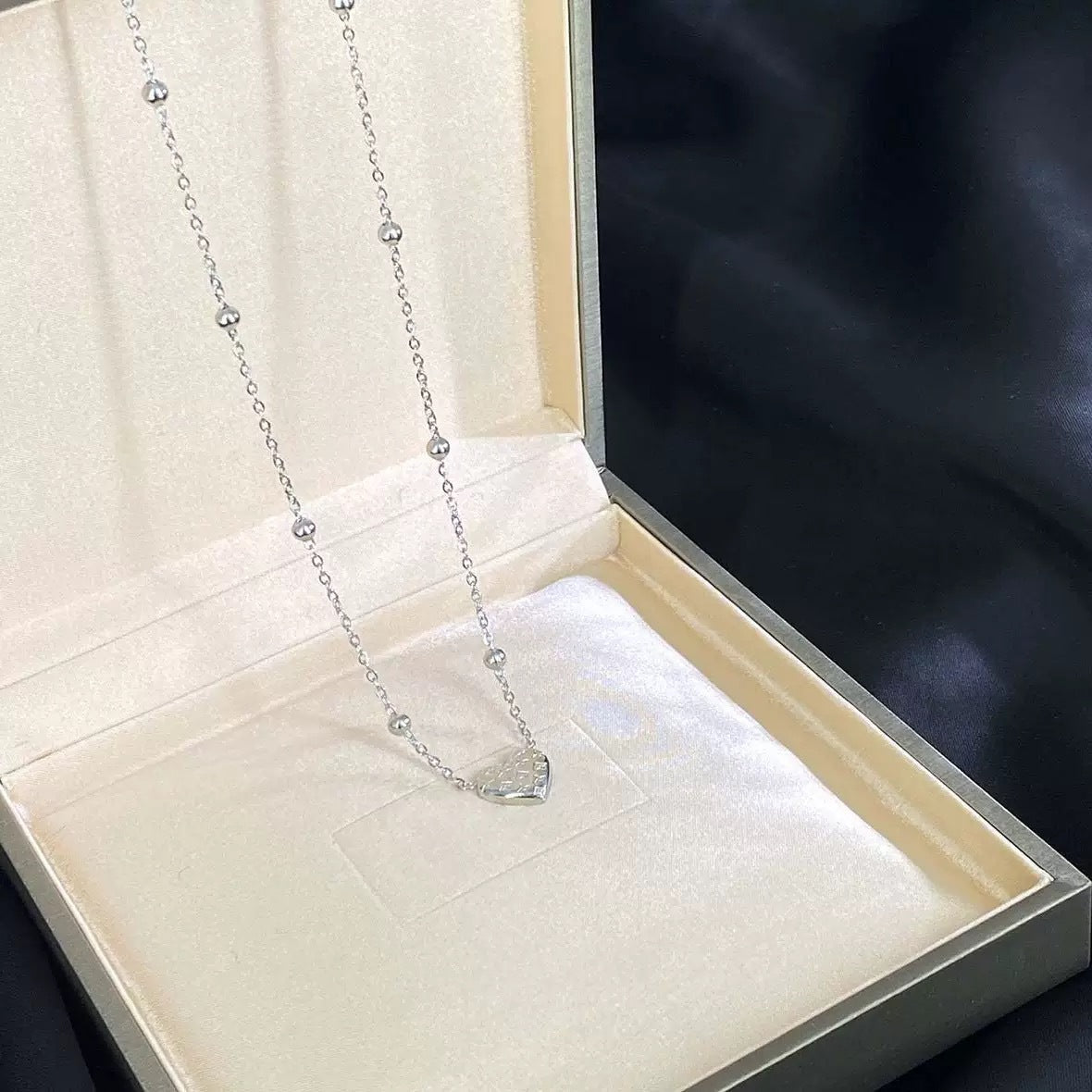 Minimalist Heart Cross Titanium Steel Plated Necklace