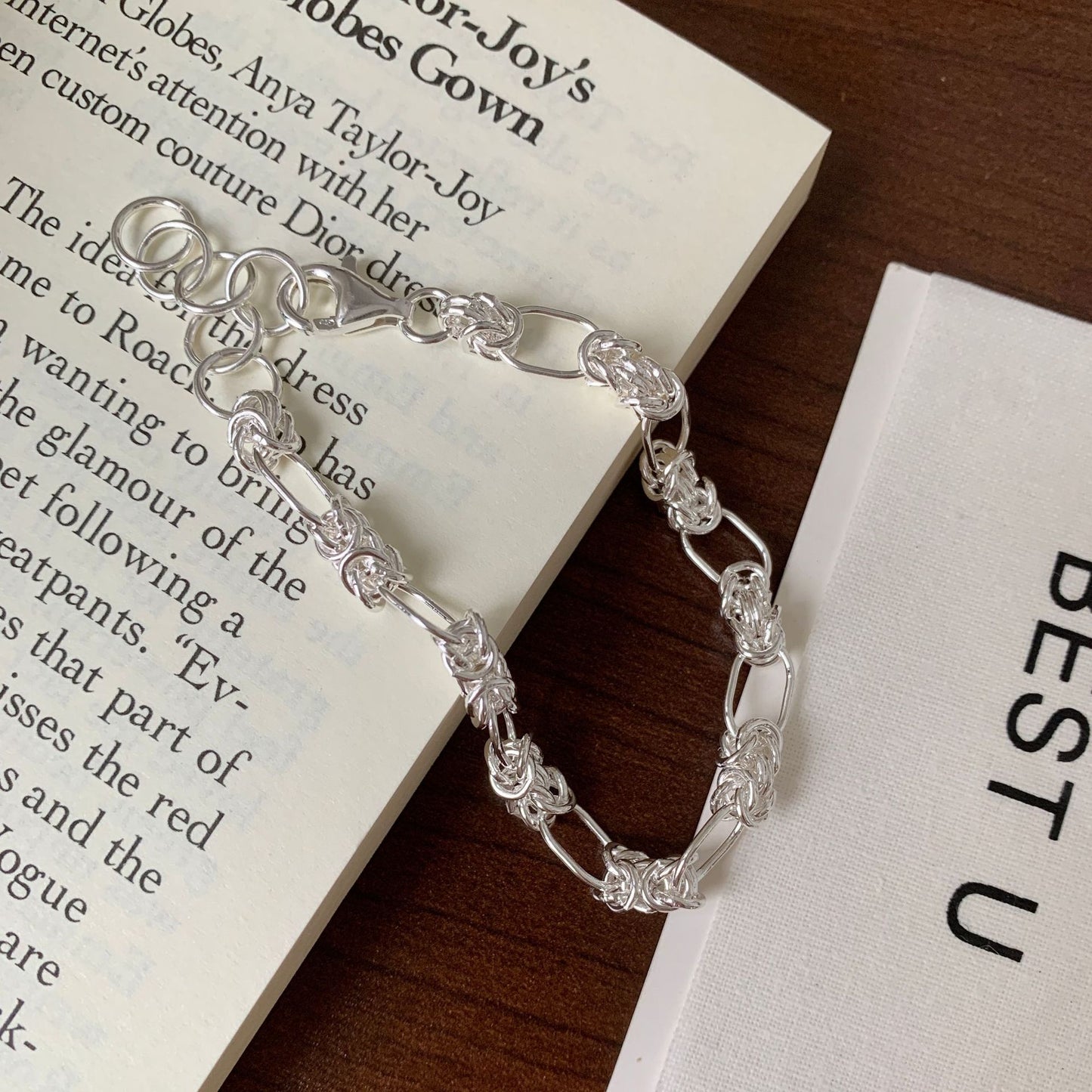 Minimalist Geometric S925 Sterling Silver Handmade Braided Bracelet