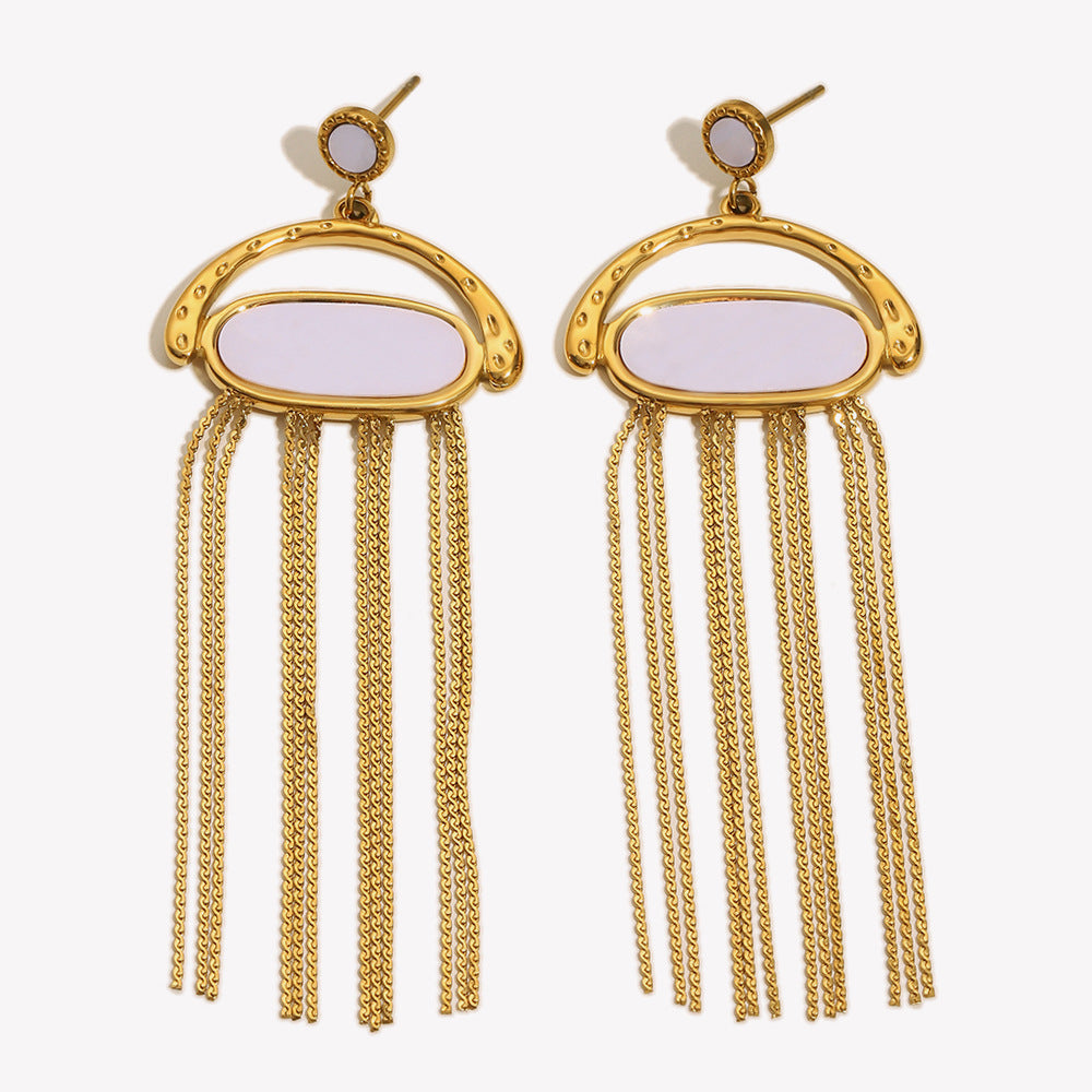 Orecchini da donna geometrici minimalisti in acciaio inossidabile con placcatura in oro 18 carati