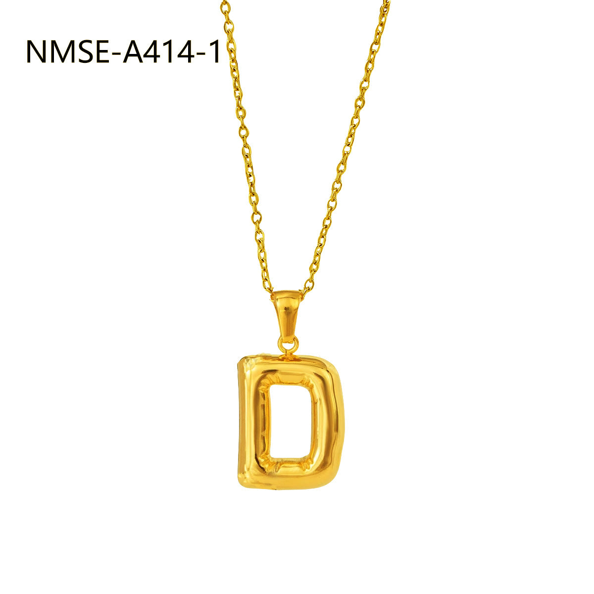 Fashionable Minimalist Stainless Steel Letter Pendant Necklace for Women with Plated Finish and Adjustable Length