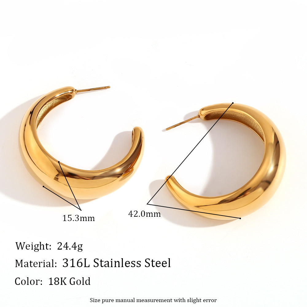 Pendientes de acero inoxidable geométricos de inspiración vintage con chapado en oro de 18 quilates, diseño colgante de lágrima texturizada y rectangular para mujer