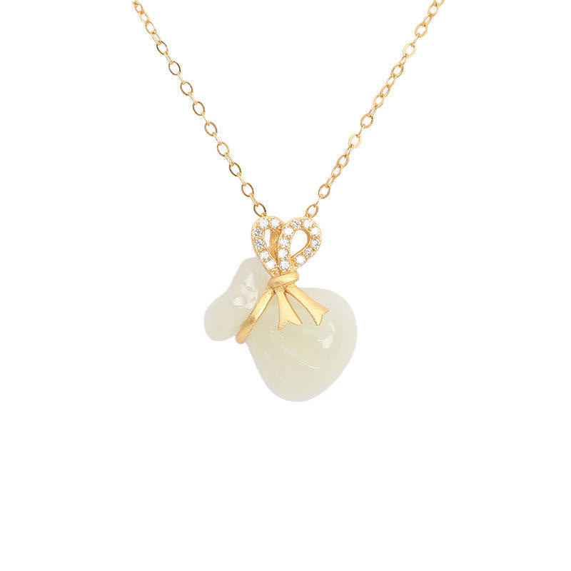 Vintage Geometric Gold Plated Titanium Steel Necklace with Alloy Pendant for Women