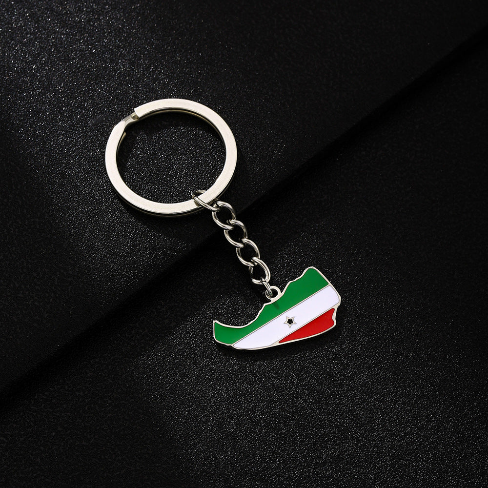Portachiavi con Ciondolo in Acciaio Inossidabile Smaltato Stile Etnico Vintage Accessorio Decorativo