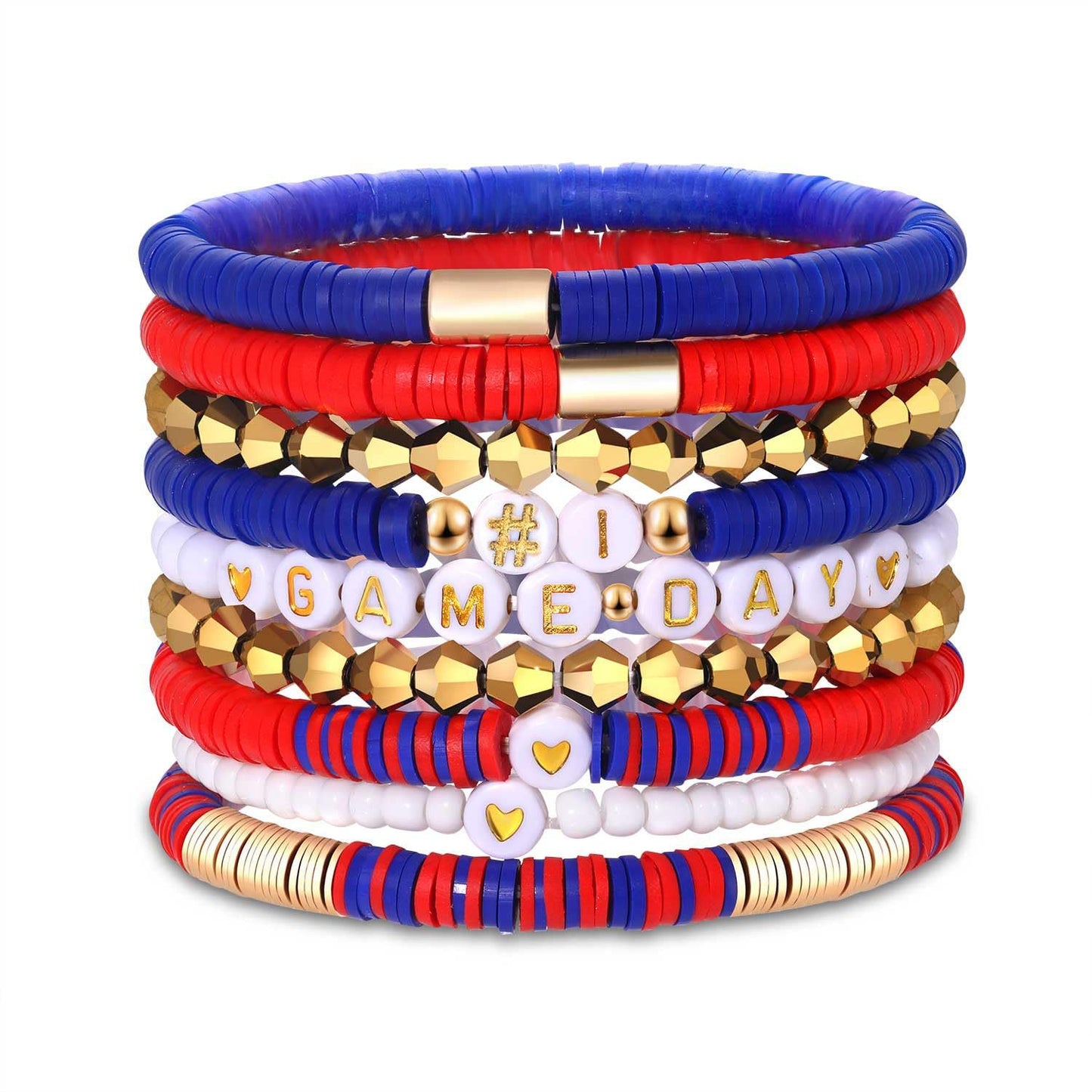 Bohemian Sporty Letter Resin Beaded Stretch Bracelet Unisex