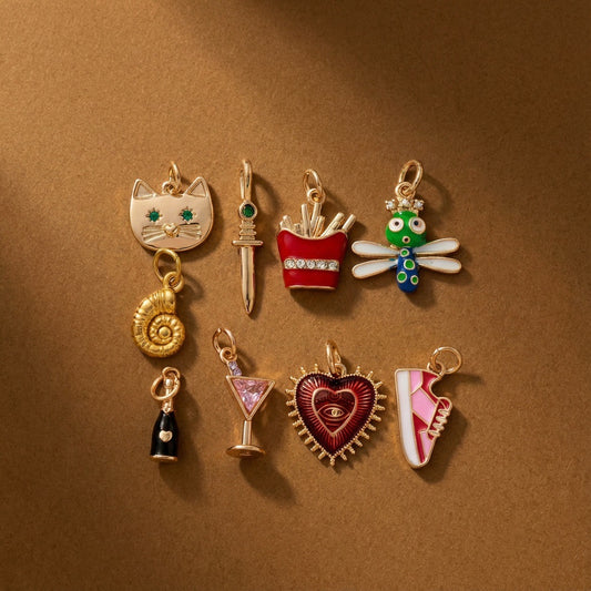 Vintage Heart Brass Plated Charm Bar