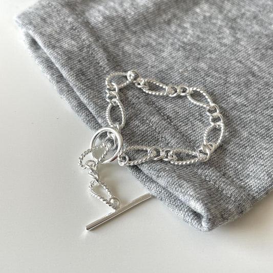 Bracciale da donna in argento sterling 925, con nodo, fatto a mano, stile vintage, minimalista