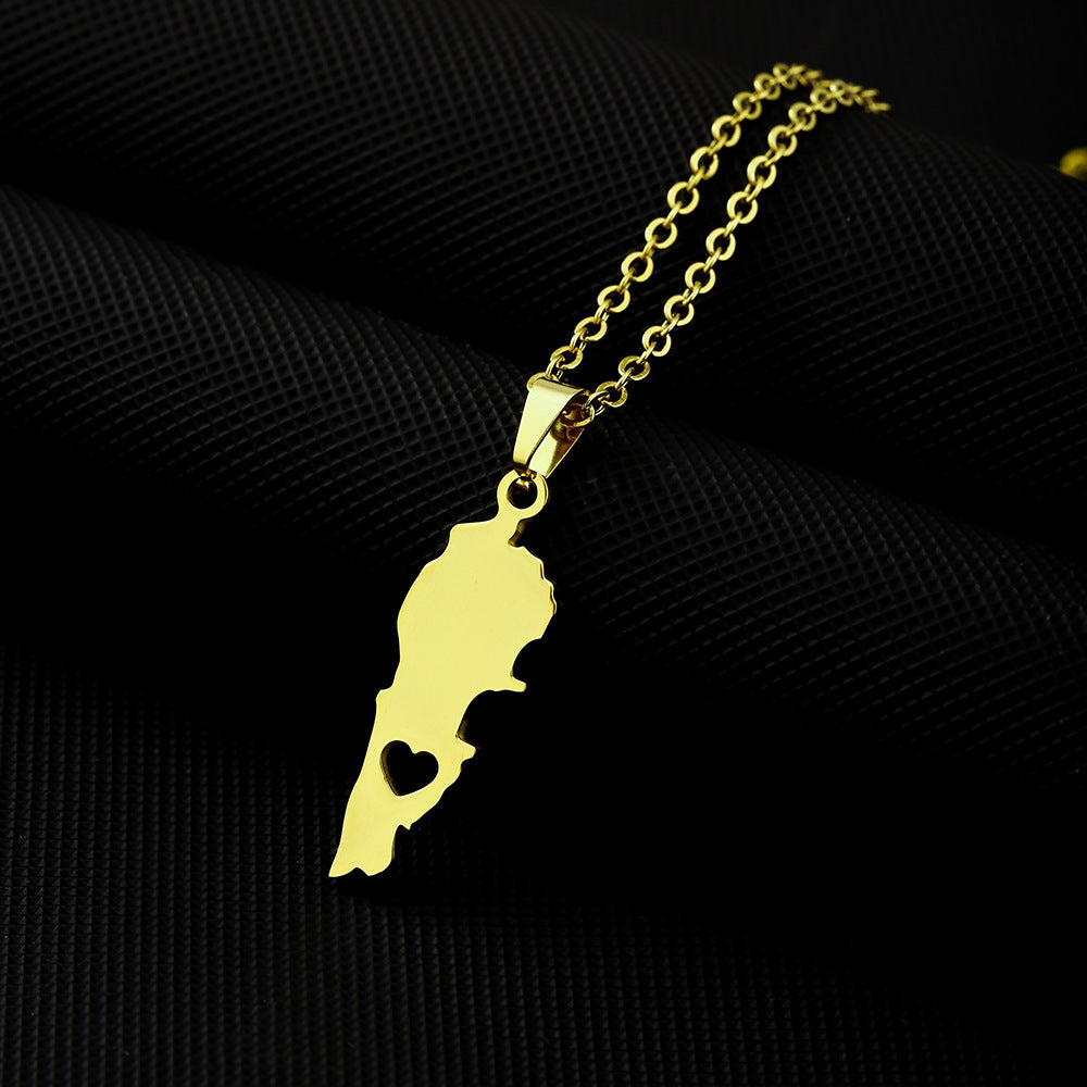 Collana Pendente Geometrica Vintage in Smalto per Unisex Acciaio Inossidabile e Titanio con Catena a O Gioielli