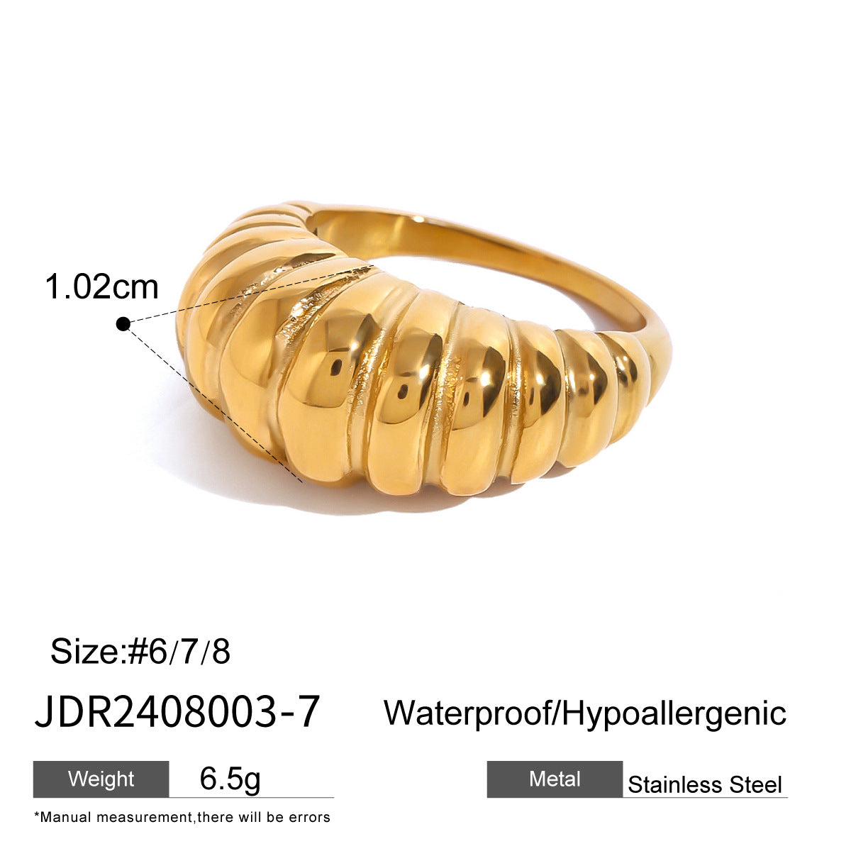 Elegant 18K Gold Plated Geometric Line Cuban Link Chain Bracelet and Ring Set with Cubic Zirconia for Women