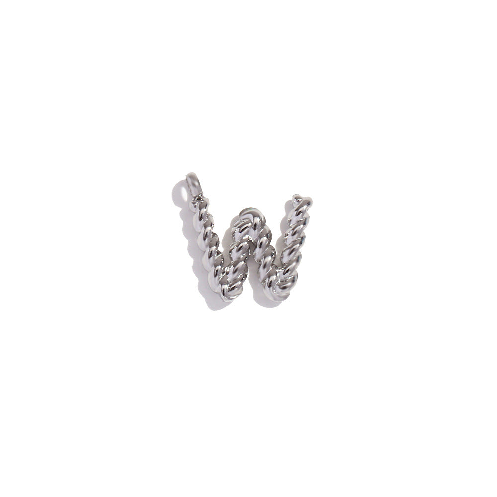 Collana con Pendente a Lettera Intrecciata Placcata in Acciaio Inossidabile, Stile Minimalista, da Donna