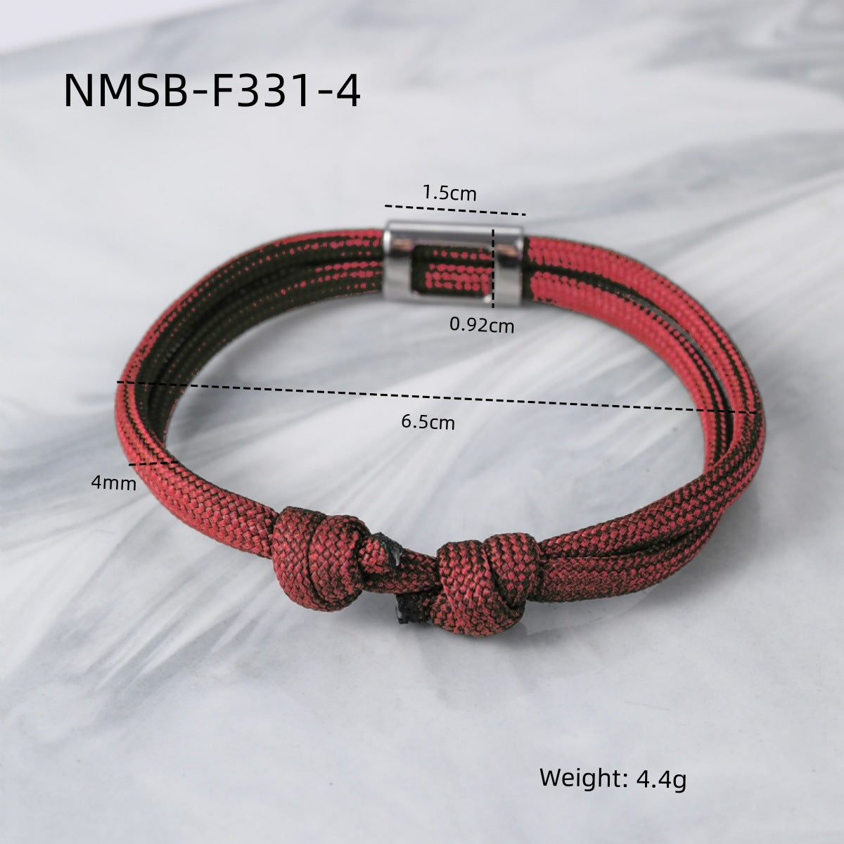 Fashion 18K Gold Plated Titanium Steel Adjustable Colorful Rope Bracelet Unisex Engravable Jewelry