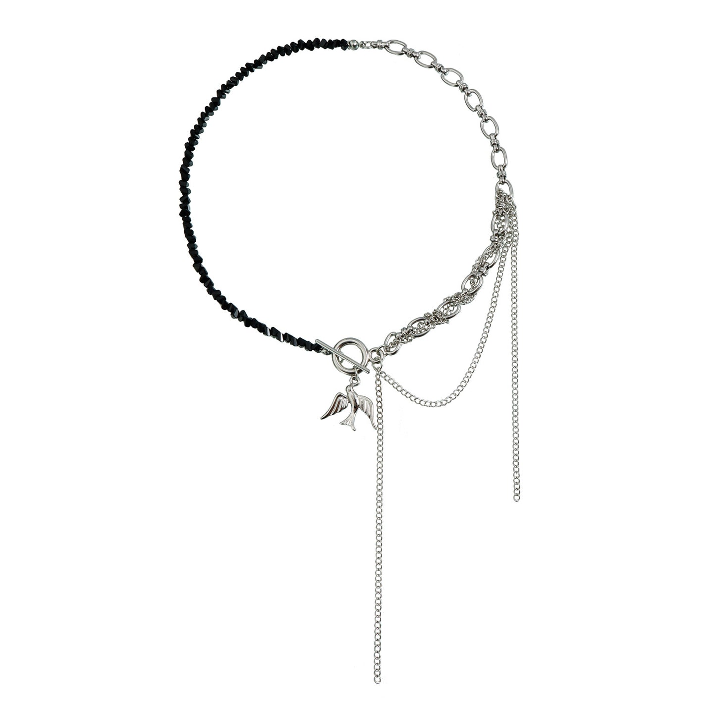 Elegant Minimalist Heart Geometric Crystal Inlay Alloy Plated Necklace for Women
