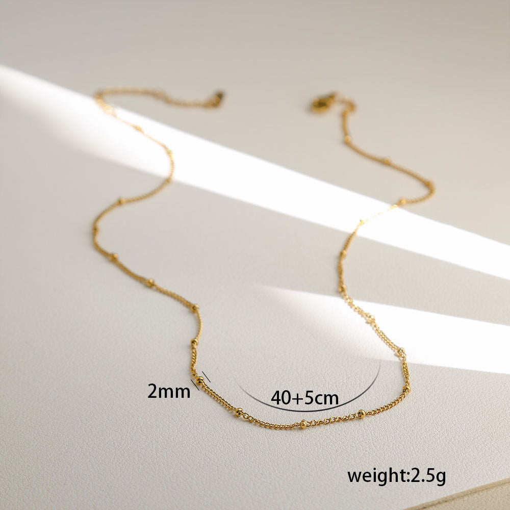 Collar con colgante geométrico minimalista de acero inoxidable para mujer con cadena tipo serpiente con baño y efecto multicapa