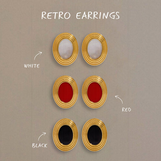 Pendientes minimalistas de tuerca geométricos de nácar en acero inoxidable con acabado chapado para mujer
