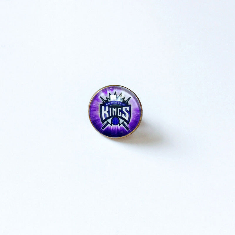 Pin de solapa metálico de equipos de baloncesto retro de la NBA - Insignia con gema vintage - Broche de Kobe Curry - Regalo para fans - Unisex