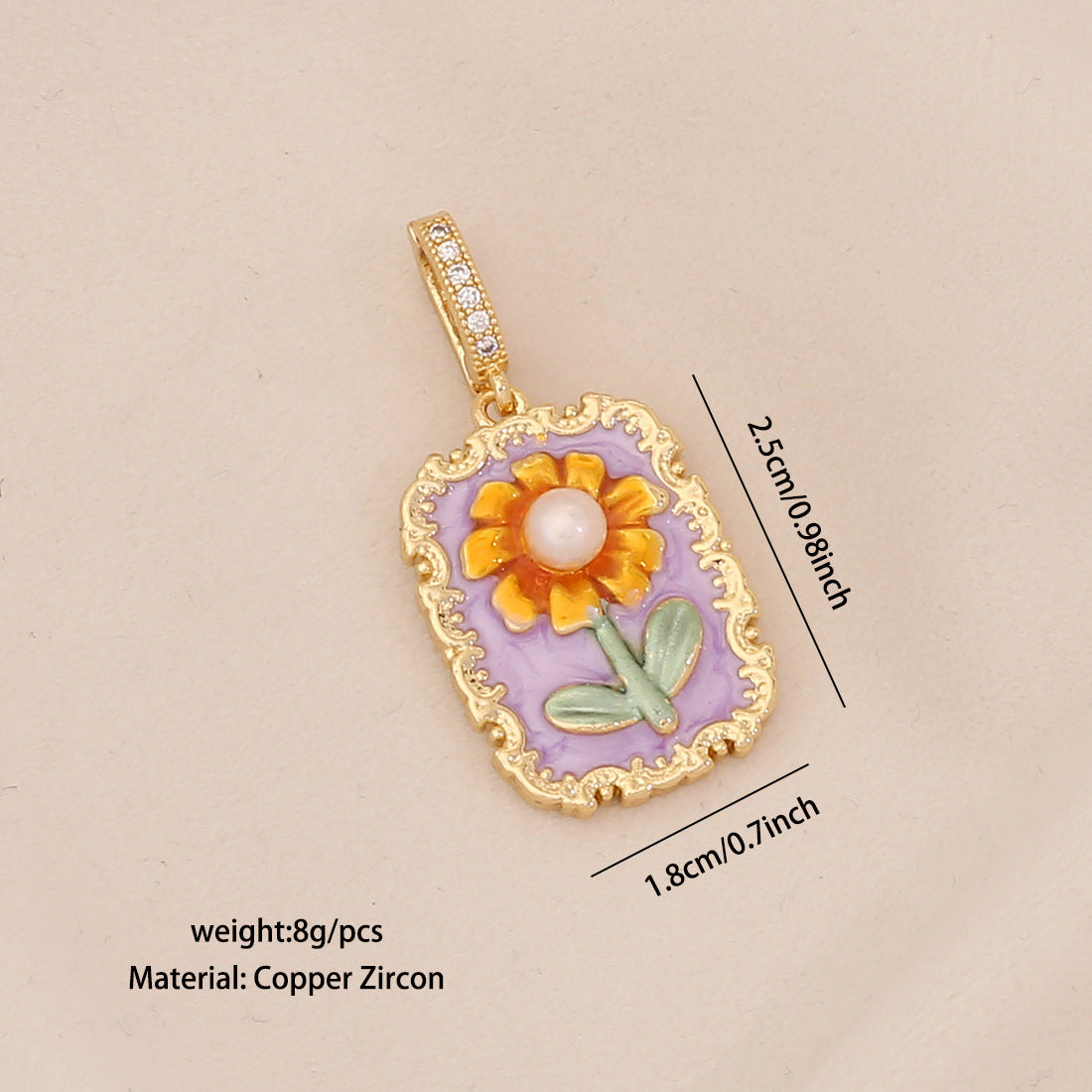 Vintage Floral Drip Oil Stainless Steel Charm Bar Bracelet