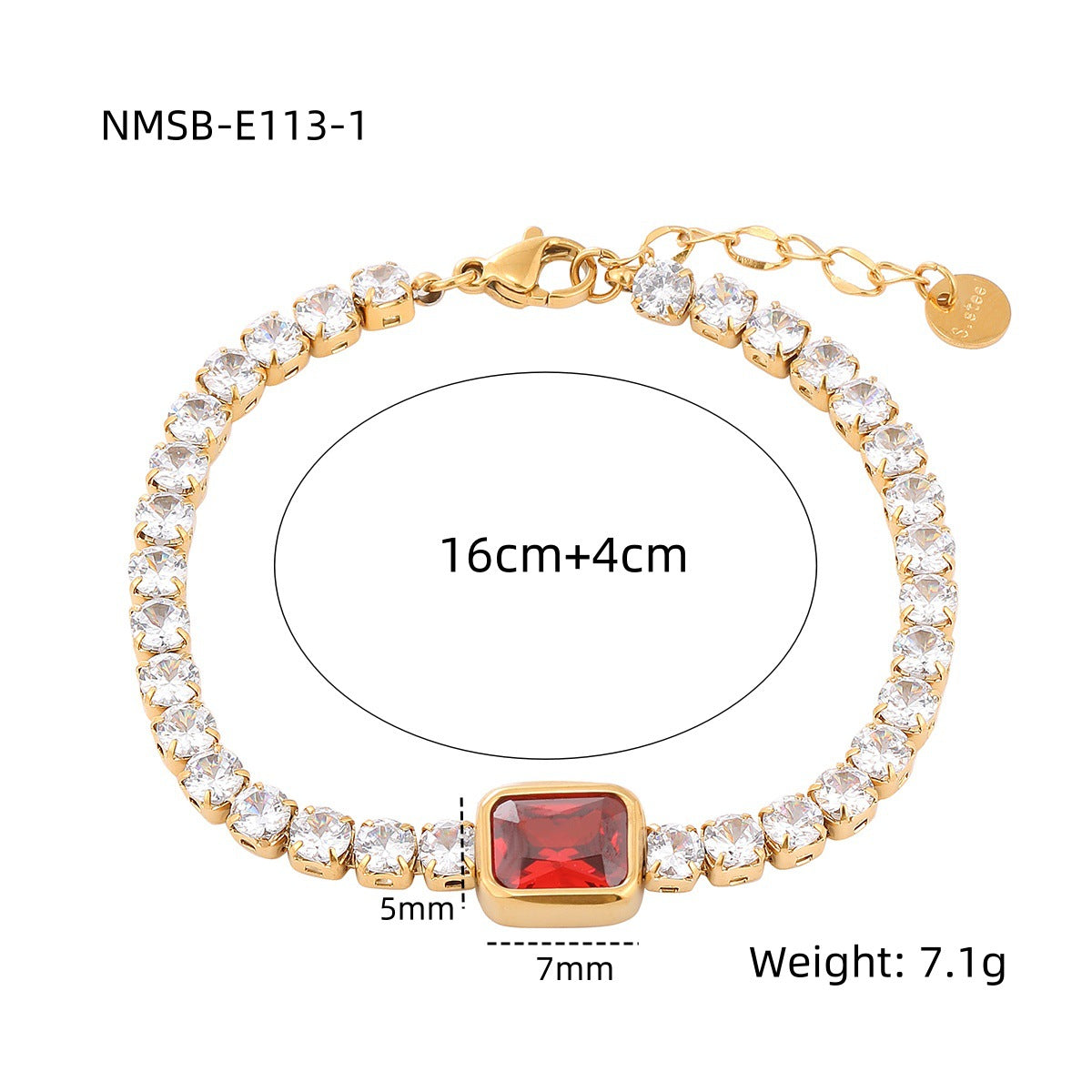 Elegante pulsera geométrica cuadrada de titanio con diamantes de imitación para mujer, con acabado chapado y atractivo minimalista de lujo
