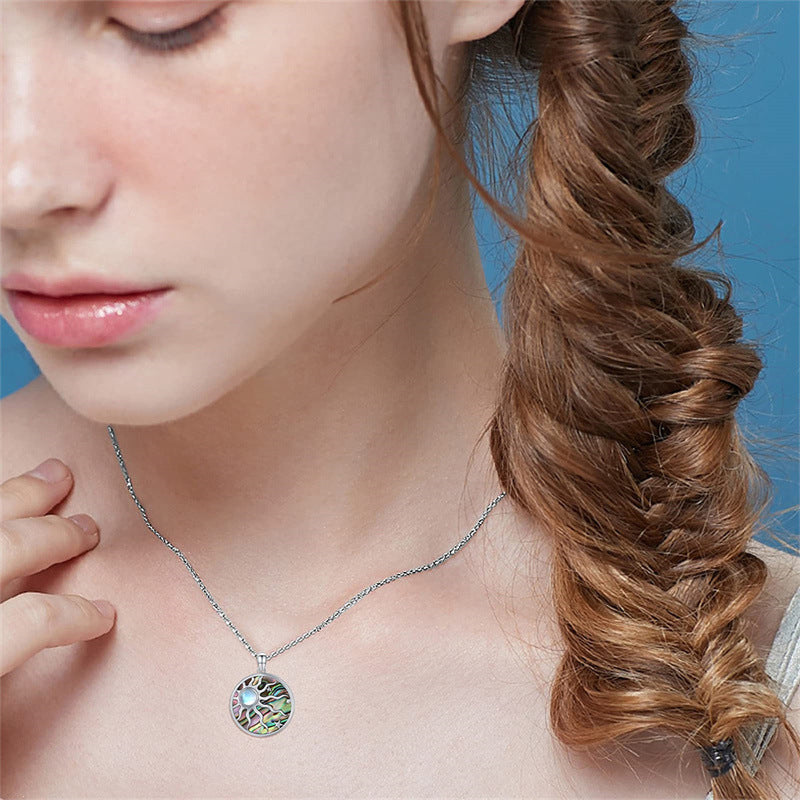 Minimalist Sun-Shaped Stainless Steel Necklace with Titanium Steel Pendant and Plated Finish for Unisex Daily Wear