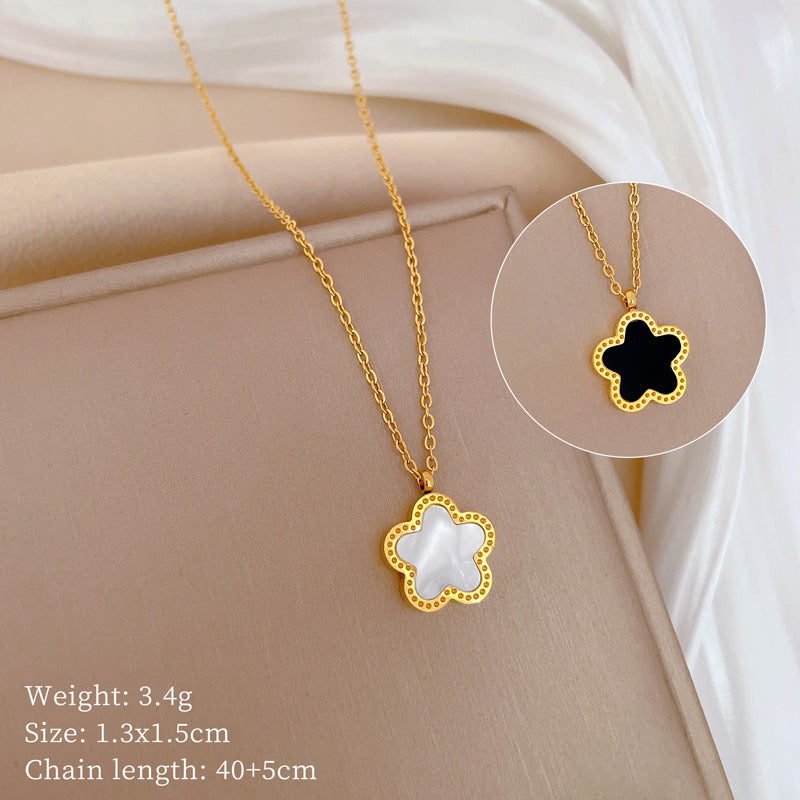 Collana con pendente geometrico minimalista in titanio e acciaio placcato unisex