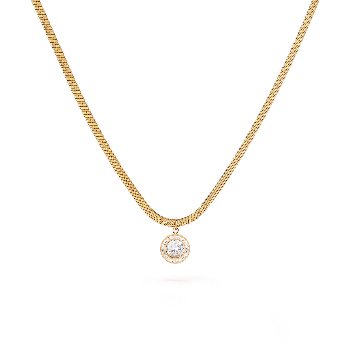 Minimalist Butterfly Pendant Necklace for Women in Titanium Steel with 18K Gold Plating Locket Chain