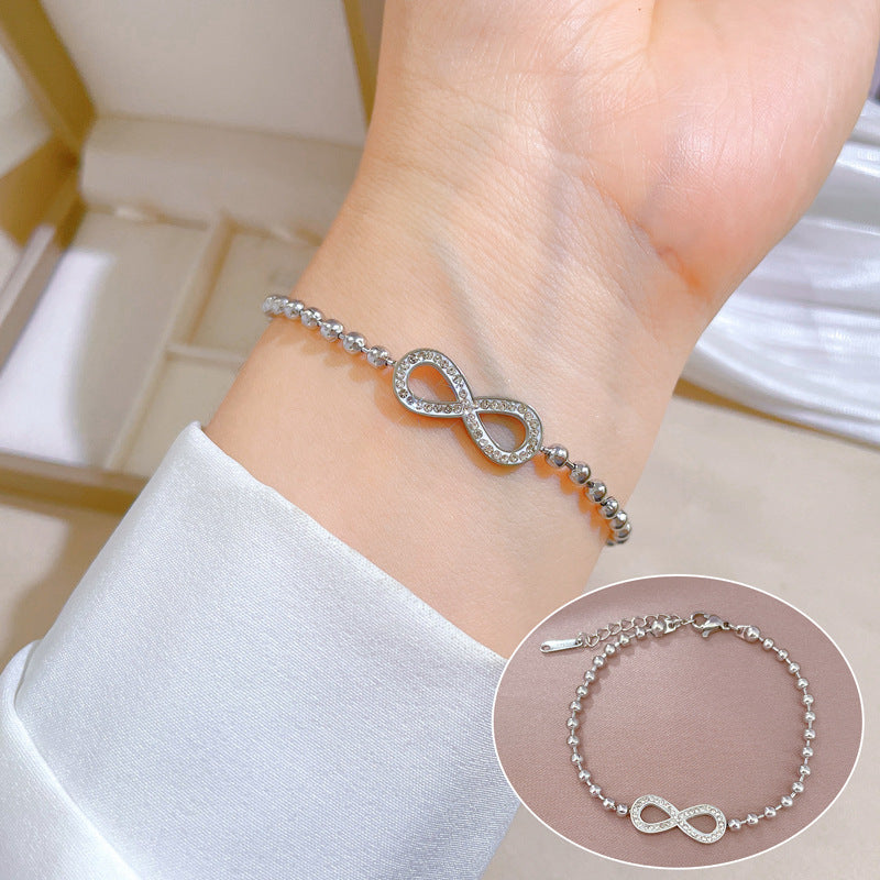 Zodiac Luxury Titanium Steel Gold Plated Bracelet with Cubic Zirconia for Unisex