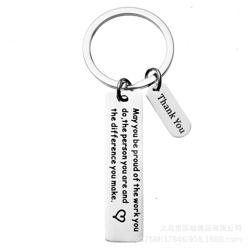 Sweet and Edgy Heart-Shaped Titanium Steel Pendant with Engraving, Polished Finish Keychain Accessory