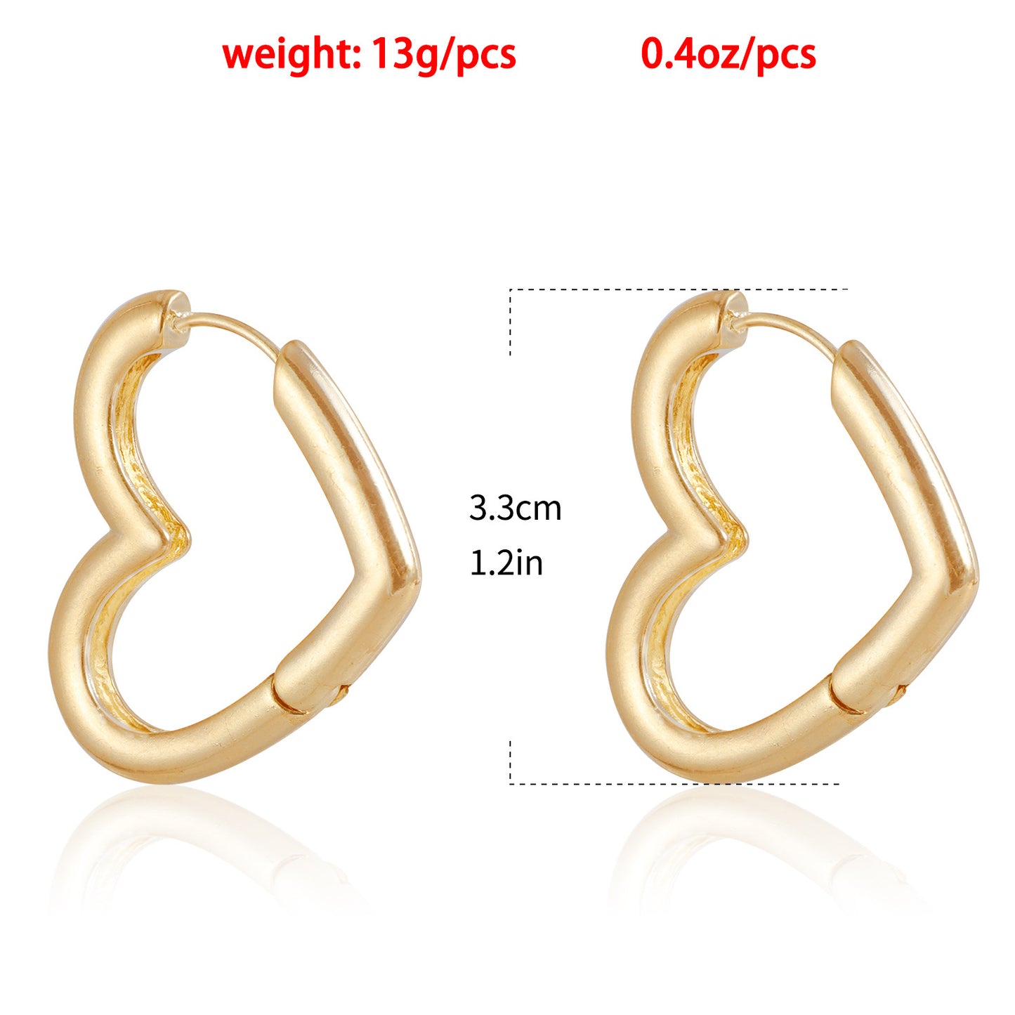 Minimalist Hollow Heart Shape Alloy Earrings for Women with Plated Finish, Lightweight and Versatile Ear Studs