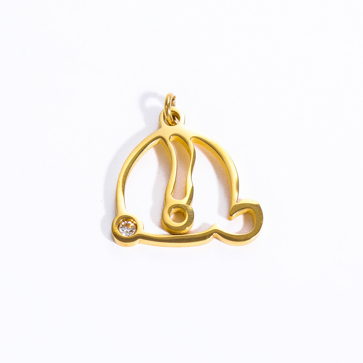 Sweet Stainless Steel Letter Pendant Necklace with Pearl and Cubic Zirconia