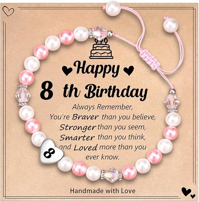 Sweet Stainless Steel Number Letter Handmade Woven Pearl Bracelet for Women