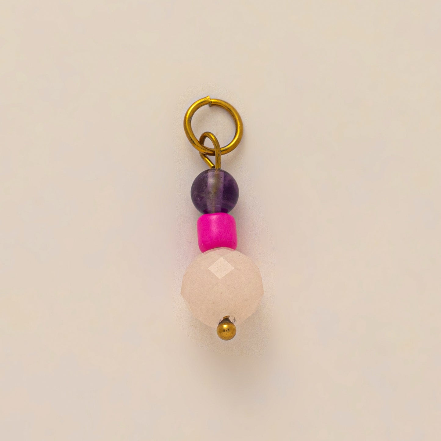 Ethnic Oval Acrylic Pendant Stainless Steel 18K Gold Plated PVD Ball Chain Charm Bar Unisex