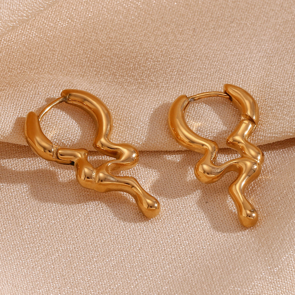 Fashionable Geometric Stainless Steel Ear Cuffs with 18K Gold Plating for Women