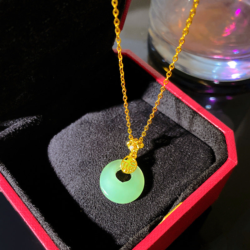 Sweet Bamboo Joint Pattern Titanium Steel Plated Necklace with Brass Pendant Cable Chain Unisex