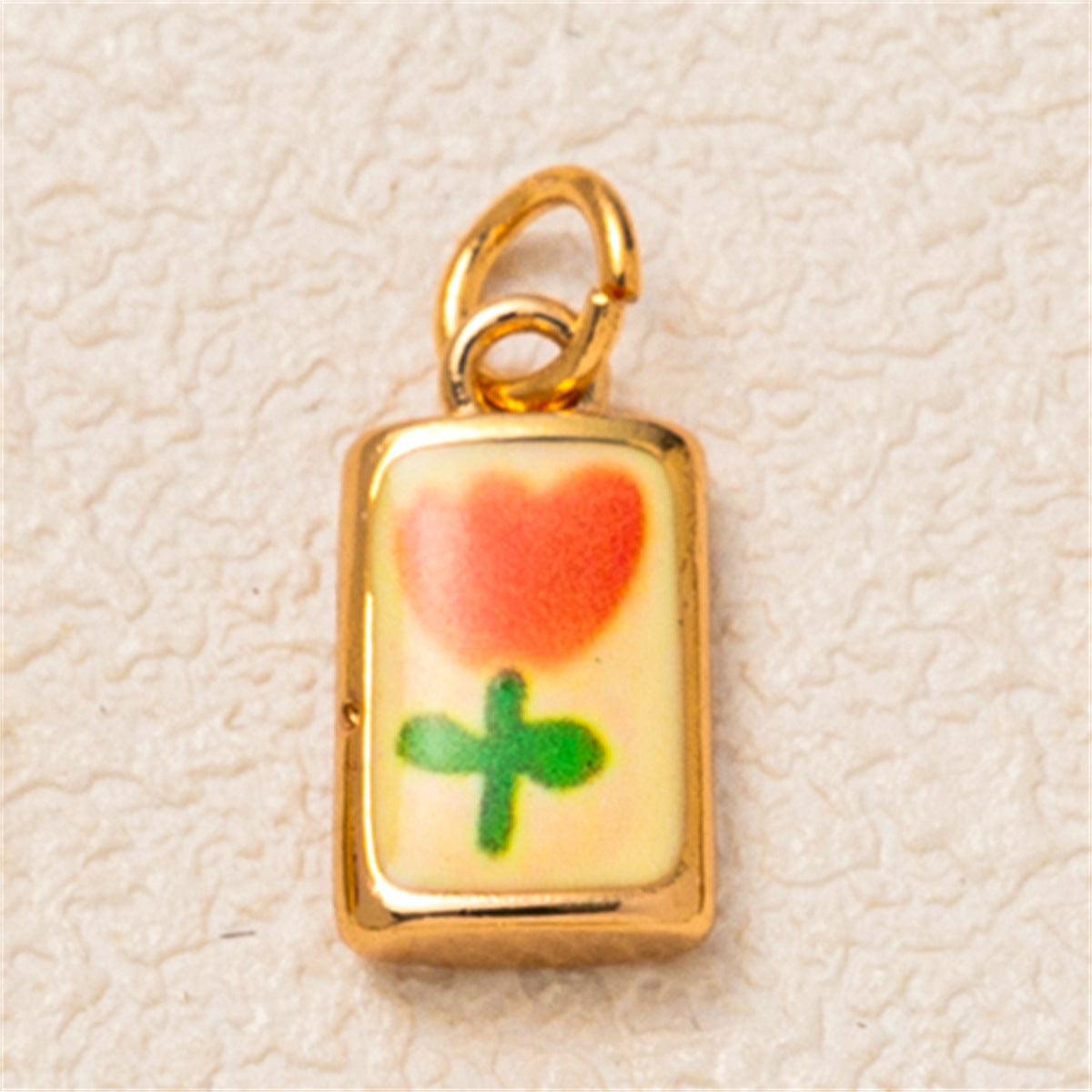 Minimalist Floral Pattern Brass PVD Plated Charm Bar