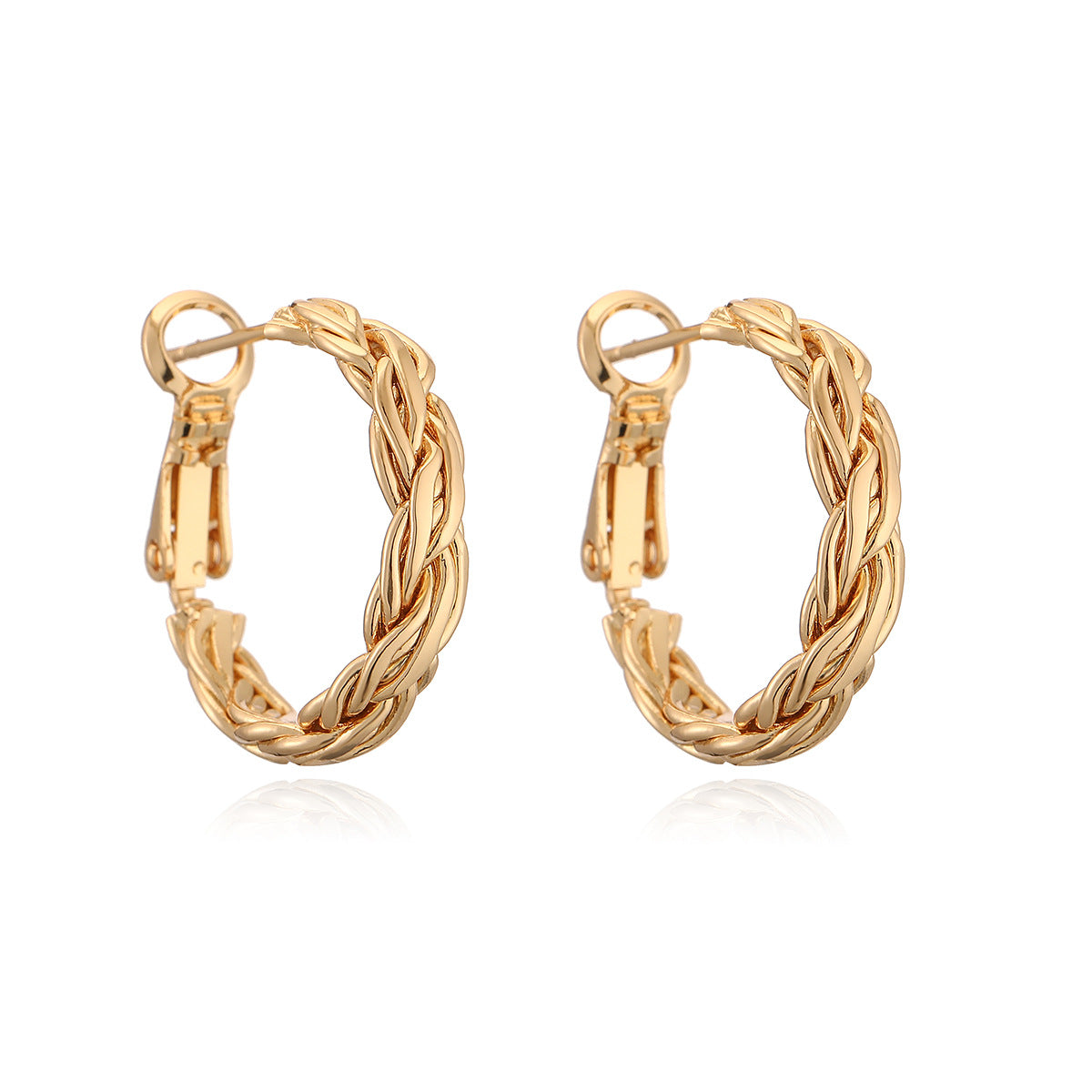 Orecchini a Cerchio Geometrici Minimalisti di Lusso per Donne Realizzati in Ottone con Placcatura in Oro 18K e Design Irregolare