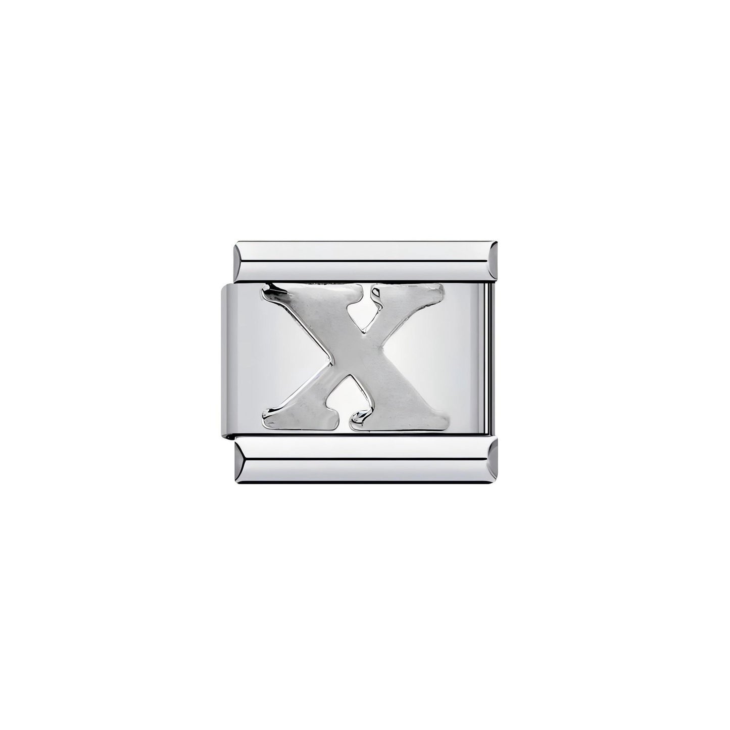 Personalized Stainless Steel Plated Letter Charm Bar Bracelet Unisex DIY Elastic Link Band