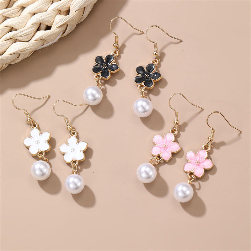 Pendientes Minimalistas de Aleación en Forma de Lazo con Incrustaciones de Perlas para Niñas de 3 a 10 Años, Estilo Princesa, Conjunto de Joyas Infantiles