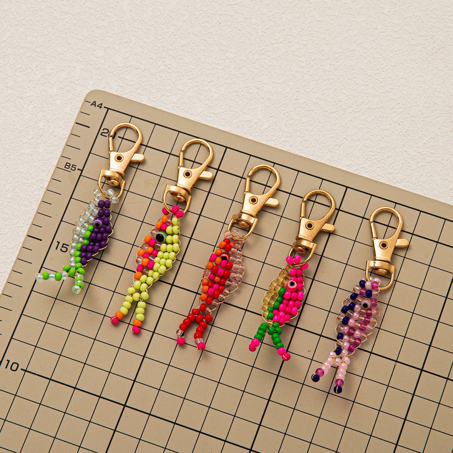 Minimalist Geometric Fish Brass Plated Pendant Unisex Keychain Bag Charm