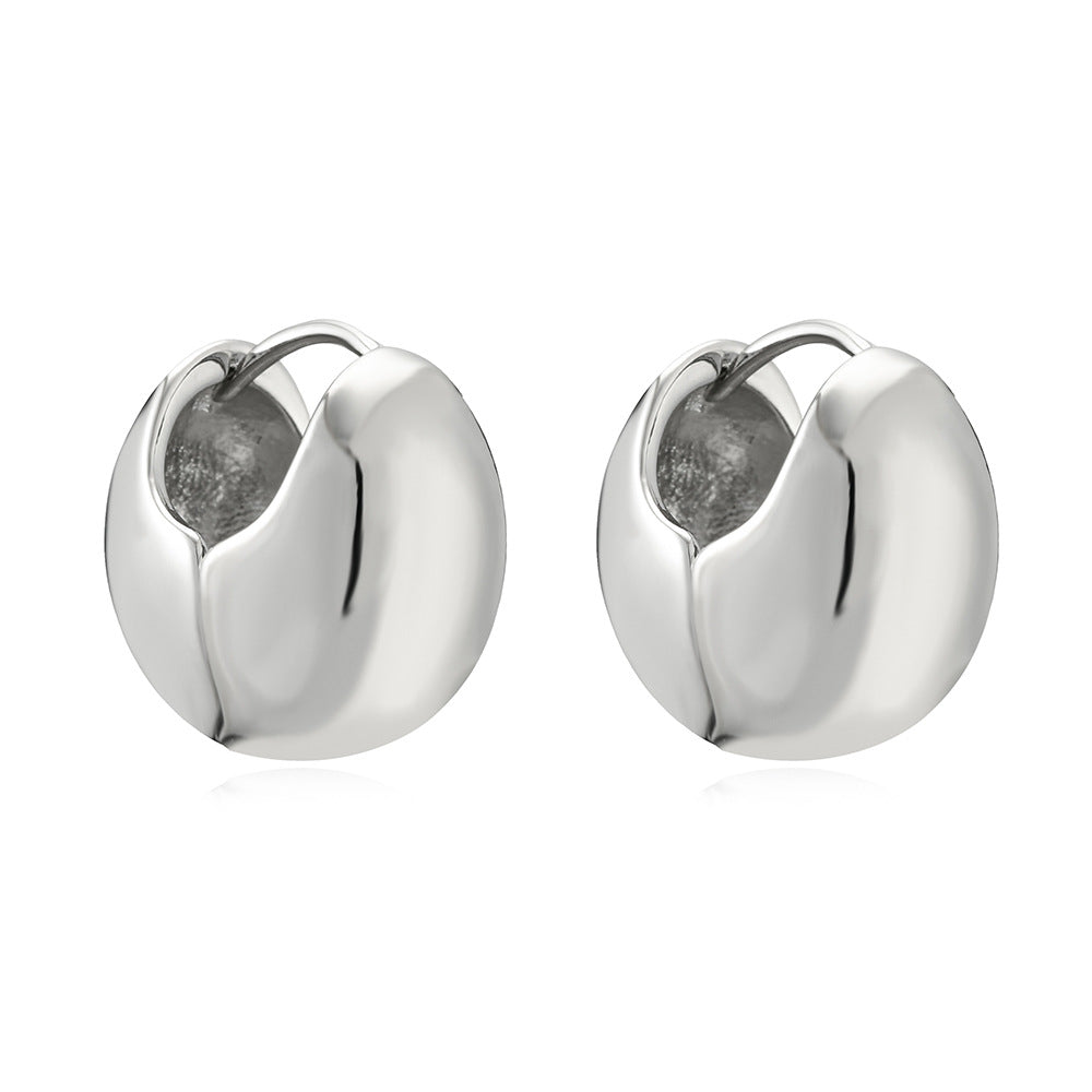 Minimalist Cold-Tone Geometric Copper Ear Cuffs for Women with Micro-Pave Setting and Irregular Shape Design