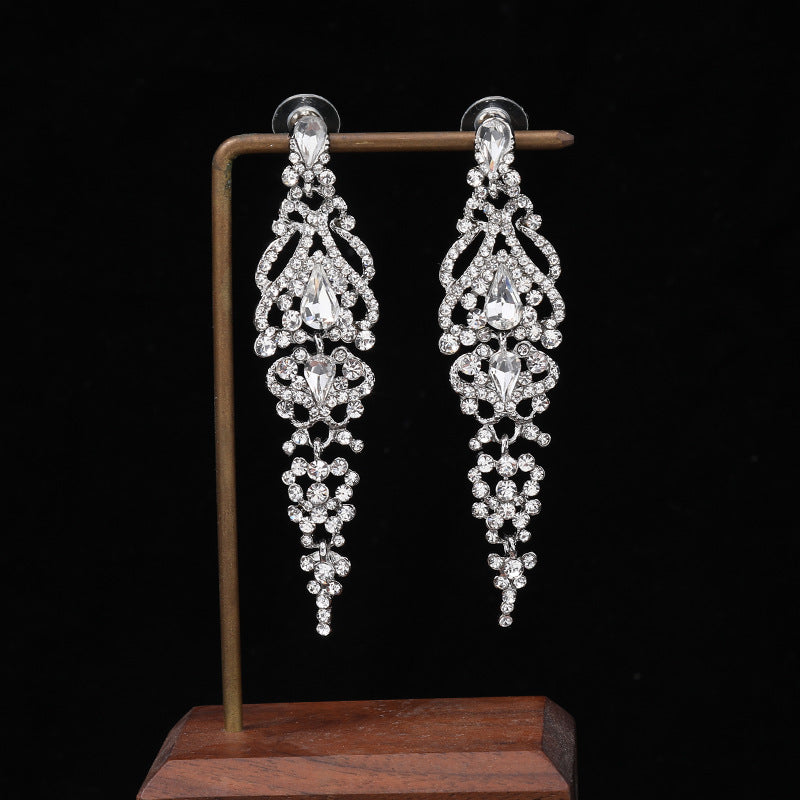 Elegant Tassel Earrings for Women Alloy Long Drop Earrings with Plated Finish for Wedding Bridal Formal Occasions