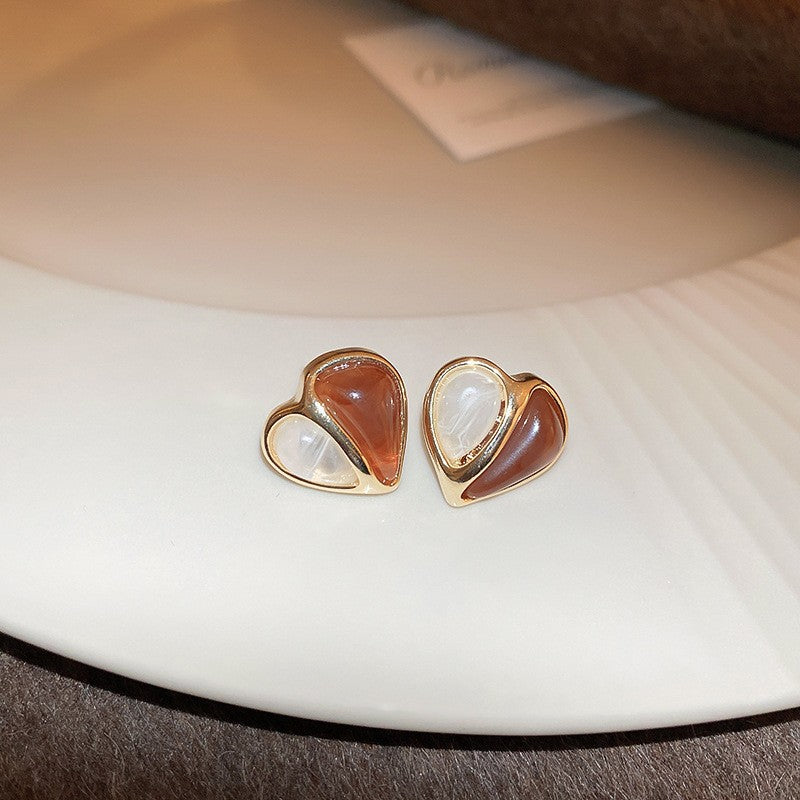 Orecchini a perno geometrici minimalisti in lega con placcatura in rodio da donna, gioielli per orecchie artistici di ispirazione vintage con perni in argento sterling 925