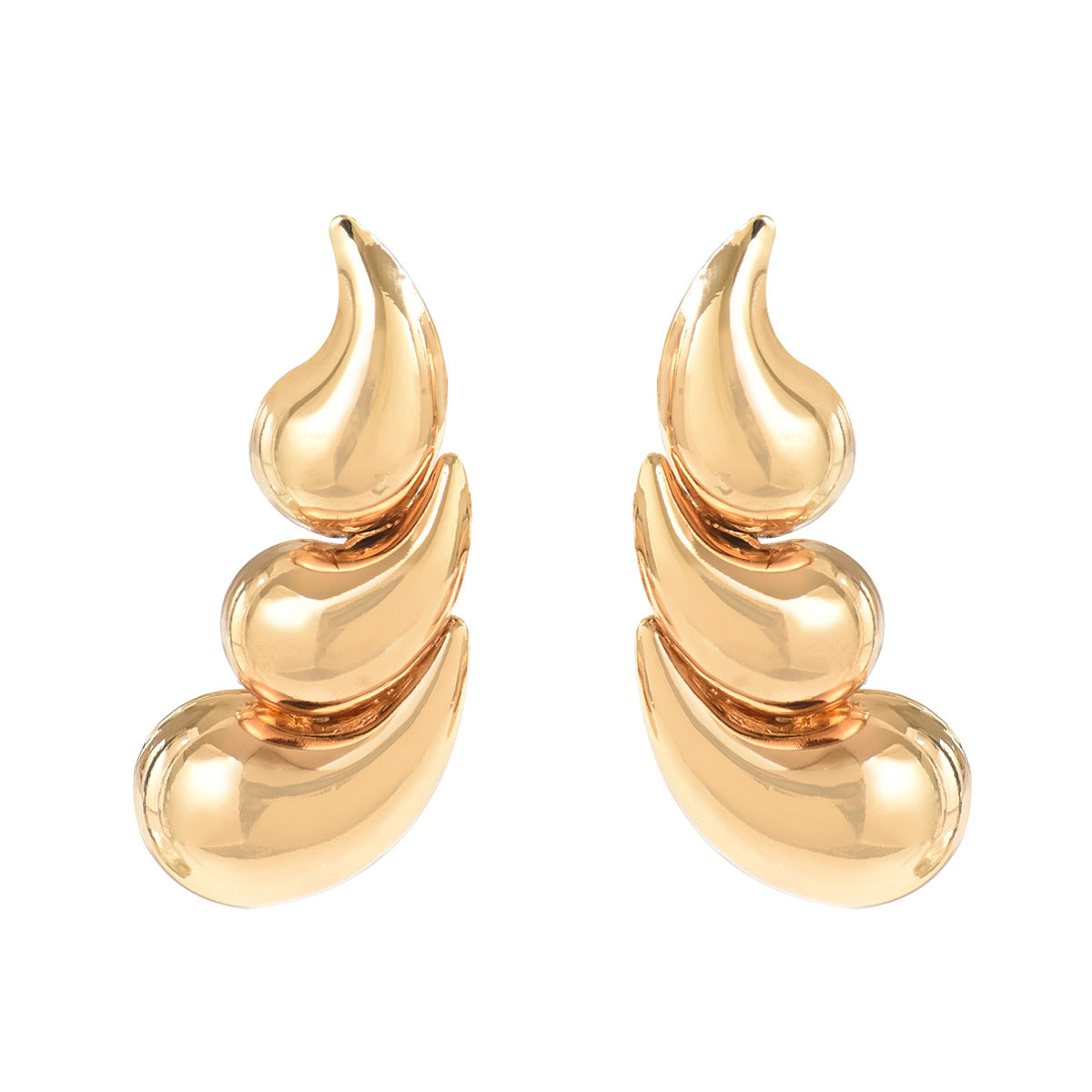 Minimalist Geometric Drop Earrings for Women in Zinc Alloy with Electroplated Finish, Rhombus and Teardrop Shape